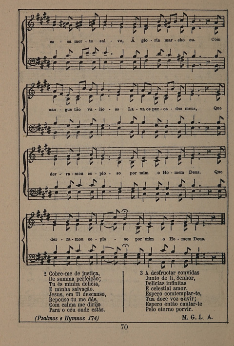 Hymnario ou Collecção de Musicas Sacras page 70