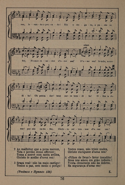 Hymnario ou Collecção de Musicas Sacras page 76