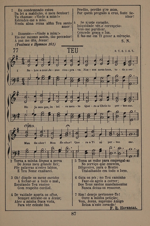 Hymnario ou Collecção de Musicas Sacras page 87
