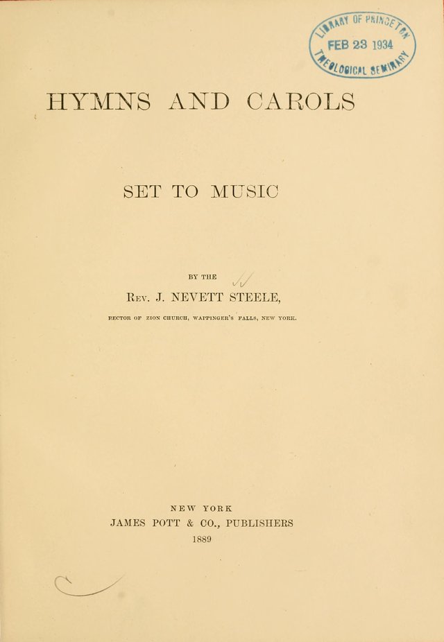 Hymns and Carols Set to Music page 1