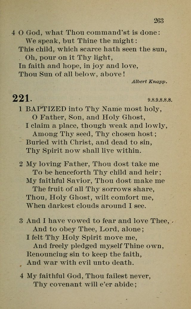 Hymnal: for churches and Sunday-schools of the Augustana Synod page 263