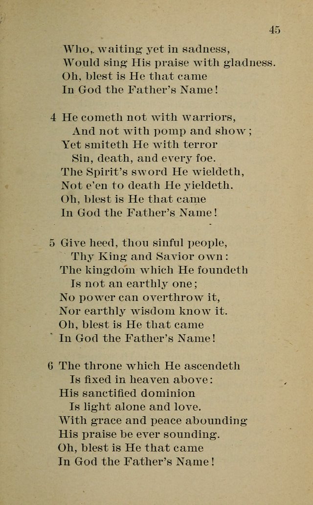 Hymnal: for churches and Sunday-schools of the Augustana Synod page 45