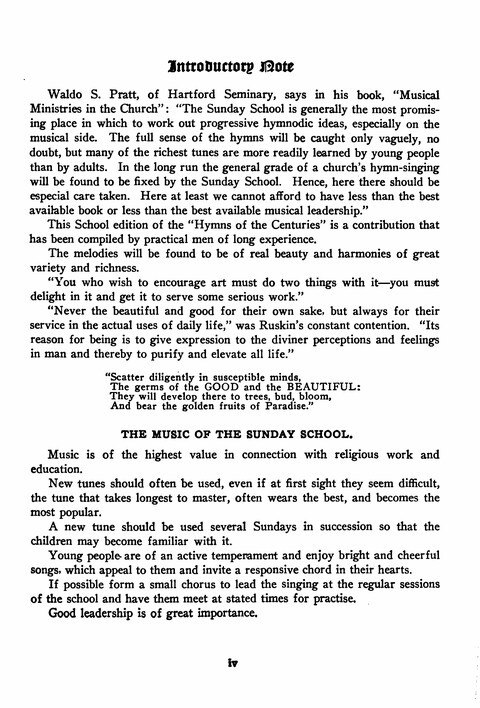 Hymns of the Centuries: Sunday School Edition page viii