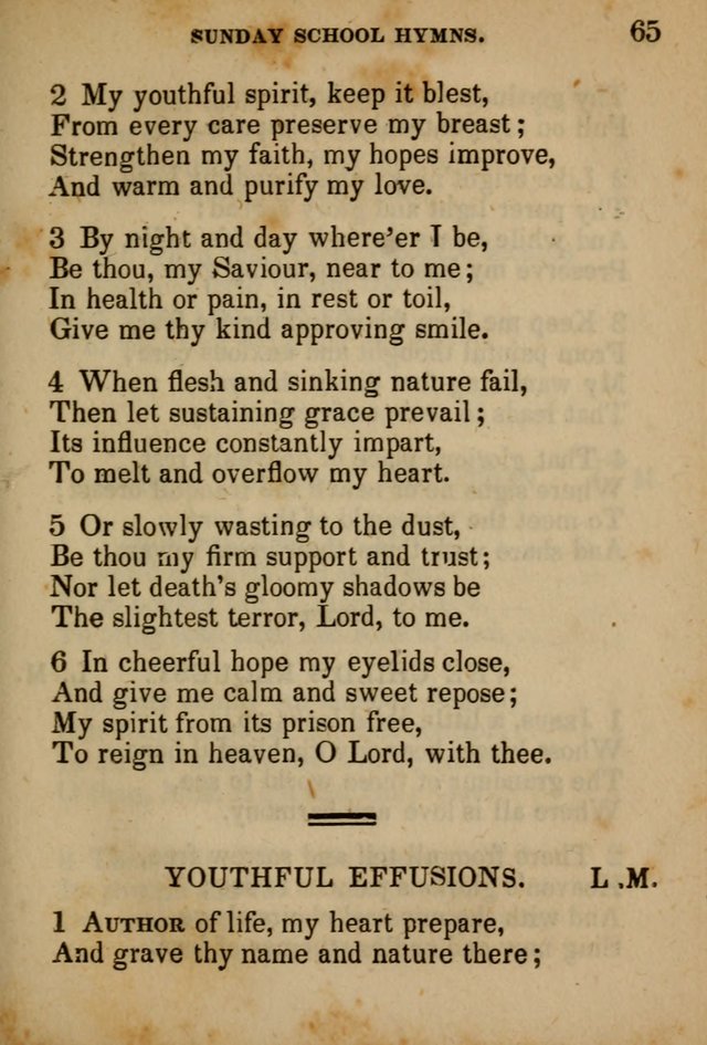 Hymns Composed for the Use of Sunday Schools, and Youthful Christians page 65