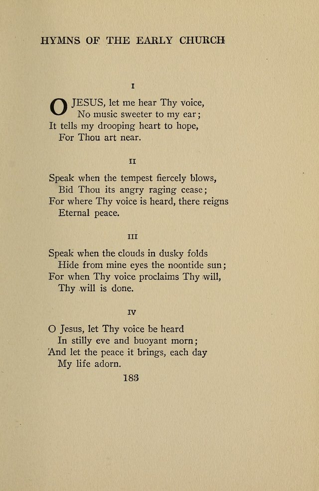 Hymns of the Early Church: translated from Greek and Latin sources; together with translations from a later period; centos and suggestions from the Greek; and several original pieces page 183