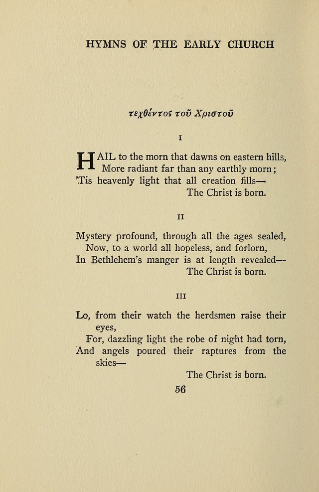 Hymns of the Early Church: translated from Greek and Latin sources; together with translations from a later period; centos and suggestions from the Greek; and several original pieces page 56