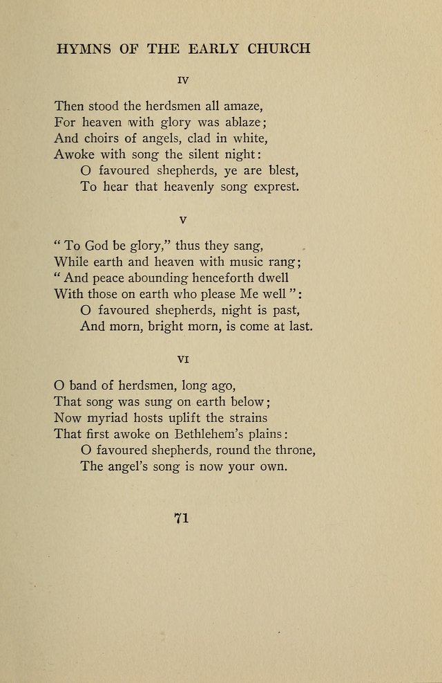 Hymns of the Early Church: translated from Greek and Latin sources; together with translations from a later period; centos and suggestions from the Greek; and several original pieces page 71