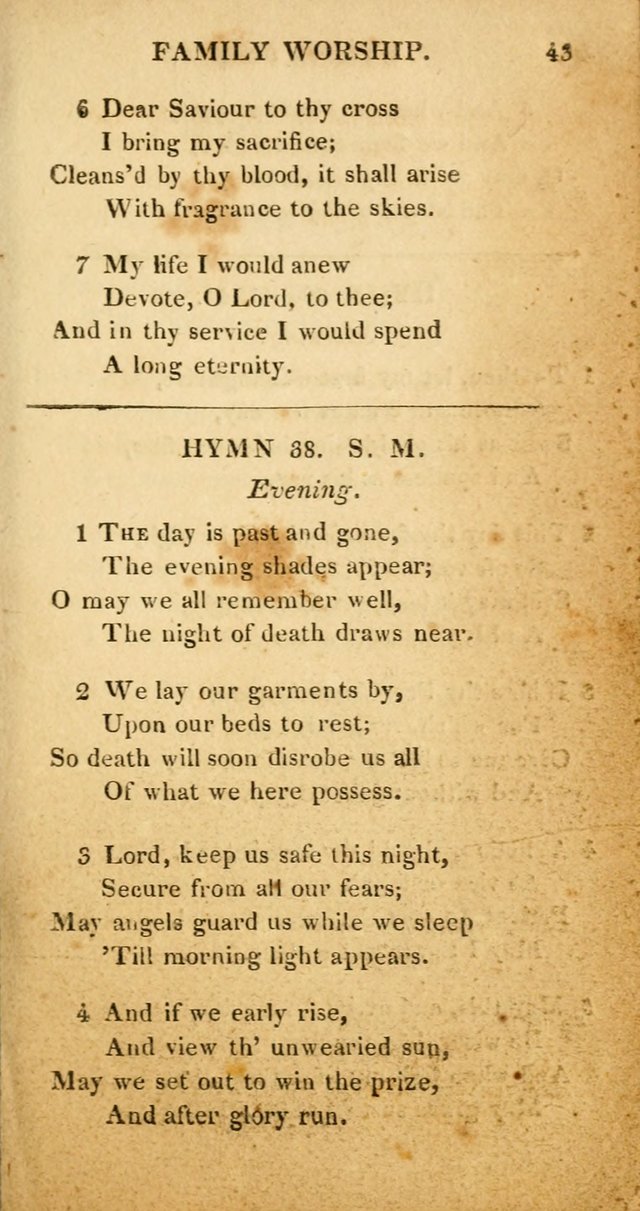 Hymns for Family Worship, with Prayers for Every Day in the Week (2nd ed.) page 43