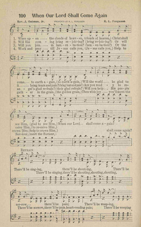 Home Gospel Songs: A Collectioni of Gospel Songs for Church, Sunday School, Evangelistic Meetings and All Relgious Gatherings page 100