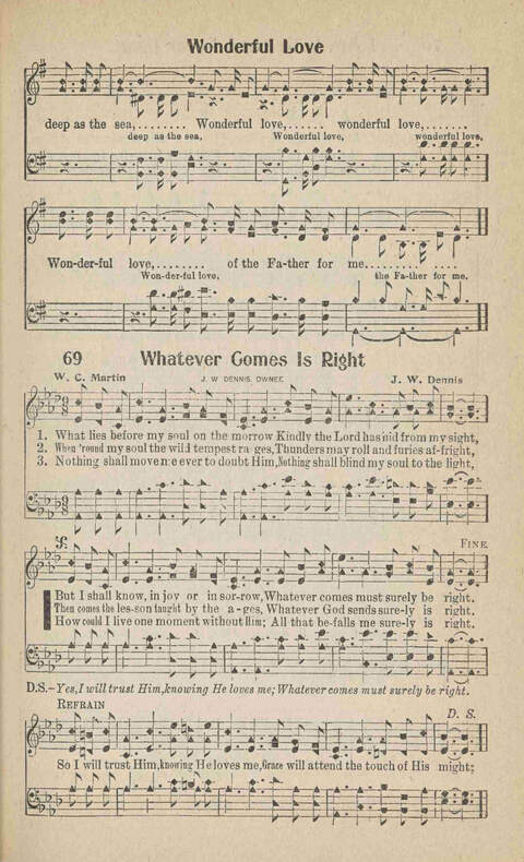 Home Gospel Songs: A Collectioni of Gospel Songs for Church, Sunday School, Evangelistic Meetings and All Relgious Gatherings page 69