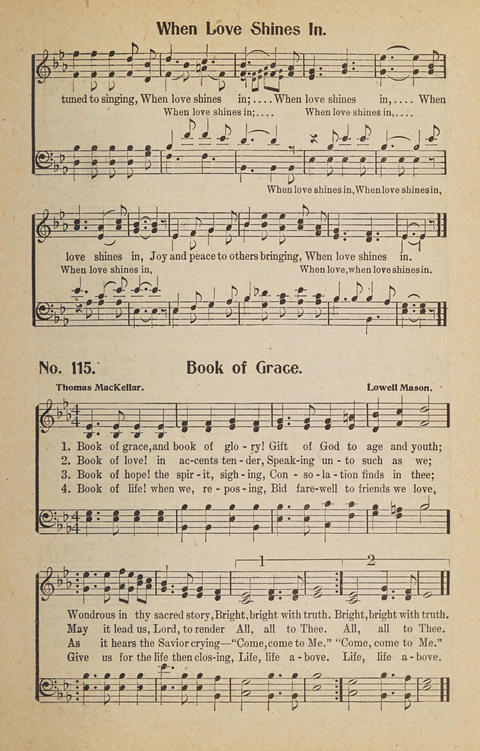 Hosanna in the Highest: a choice selection of beautiful gospel songs for the Sunday school, church, the home, and evangelistic services page 115