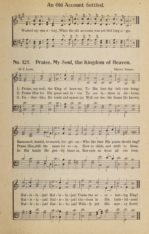 Hosanna in the Highest: a choice selection of beautiful gospel songs for the Sunday school, church, the home, and evangelistic services page 121