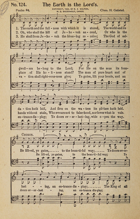 Hosanna in the Highest: a choice selection of beautiful gospel songs for the Sunday school, church, the home, and evangelistic services page 124
