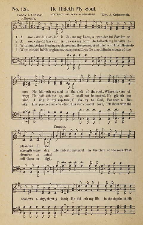 Hosanna in the Highest: a choice selection of beautiful gospel songs for the Sunday school, church, the home, and evangelistic services page 126