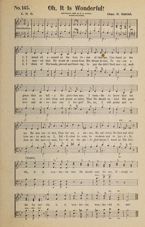Hosanna in the Highest: a choice selection of beautiful gospel songs for the Sunday school, church, the home, and evangelistic services page 145
