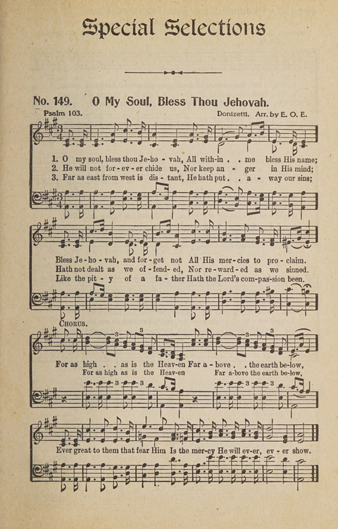 Hosanna in the Highest: a choice selection of beautiful gospel songs for the Sunday school, church, the home, and evangelistic services page 149