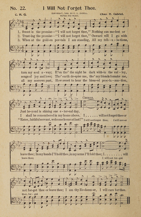 Hosanna in the Highest: a choice selection of beautiful gospel songs for the Sunday school, church, the home, and evangelistic services page 22