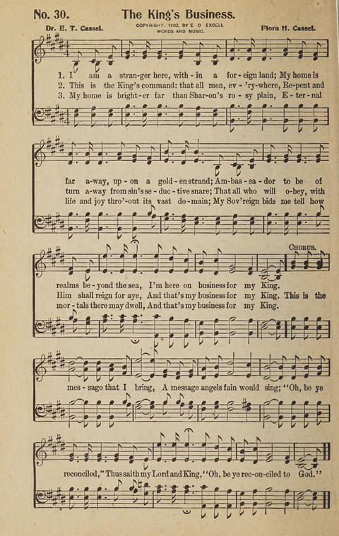 Hosanna in the Highest: a choice selection of beautiful gospel songs for the Sunday school, church, the home, and evangelistic services page 30