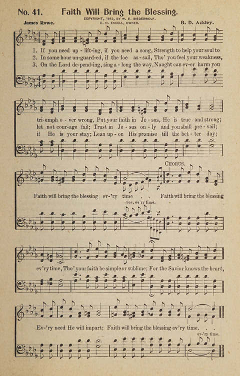 Hosanna in the Highest: a choice selection of beautiful gospel songs for the Sunday school, church, the home, and evangelistic services page 41