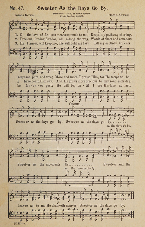 Hosanna in the Highest: a choice selection of beautiful gospel songs for the Sunday school, church, the home, and evangelistic services page 47