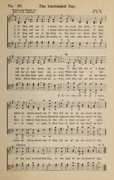 Hosanna in the Highest: a choice selection of beautiful gospel songs for the Sunday school, church, the home, and evangelistic services page 49