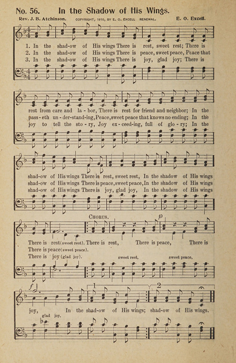 Hosanna in the Highest: a choice selection of beautiful gospel songs for the Sunday school, church, the home, and evangelistic services page 56