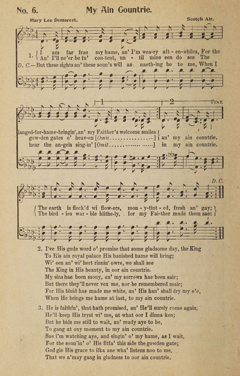 Hosanna in the Highest: a choice selection of beautiful gospel songs for the Sunday school, church, the home, and evangelistic services page 6