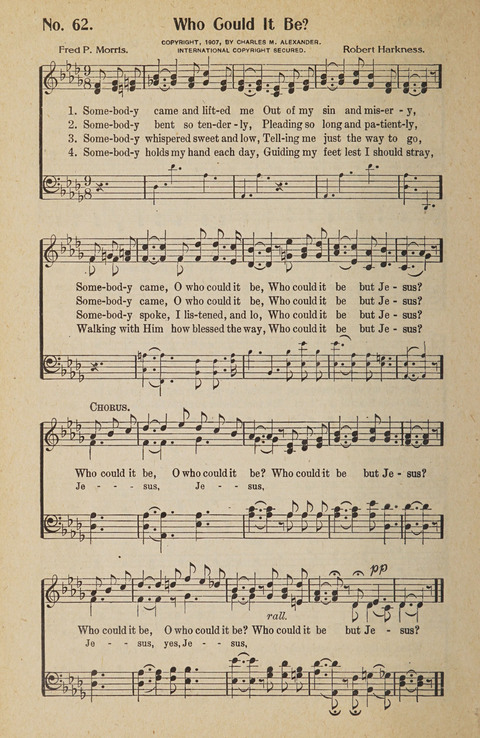 Hosanna in the Highest: a choice selection of beautiful gospel songs for the Sunday school, church, the home, and evangelistic services page 62