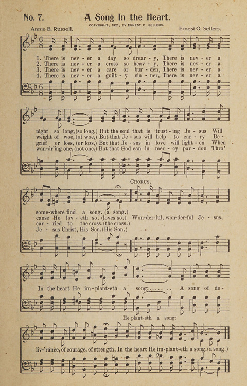 Hosanna in the Highest: a choice selection of beautiful gospel songs for the Sunday school, church, the home, and evangelistic services page 7