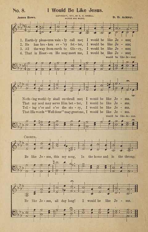 Hosanna in the Highest: a choice selection of beautiful gospel songs for the Sunday school, church, the home, and evangelistic services page 8
