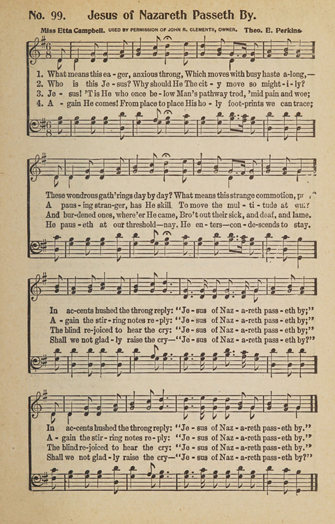 Hosanna in the Highest: a choice selection of beautiful gospel songs for the Sunday school, church, the home, and evangelistic services page 99