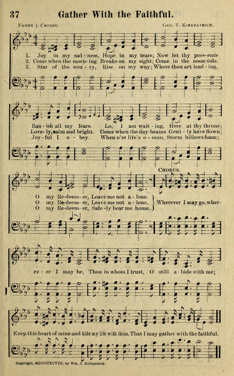 Hosannas to the King: A collection of Gospel Hymns suited to Church, Sunday School and Evangelistic Services page 37