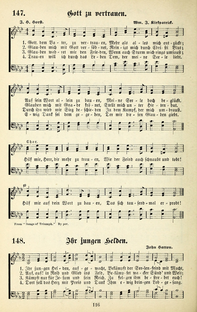 Heils-Lieder, eine Sammlung Geistlicher Lieder für Sonntagsschulen, Jugendvereine page 114
