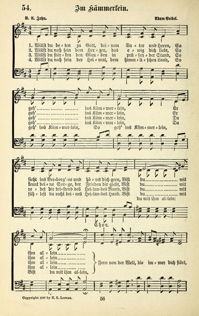 Heils-Lieder, eine Sammlung Geistlicher Lieder für Sonntagsschulen, Jugendvereine page 54