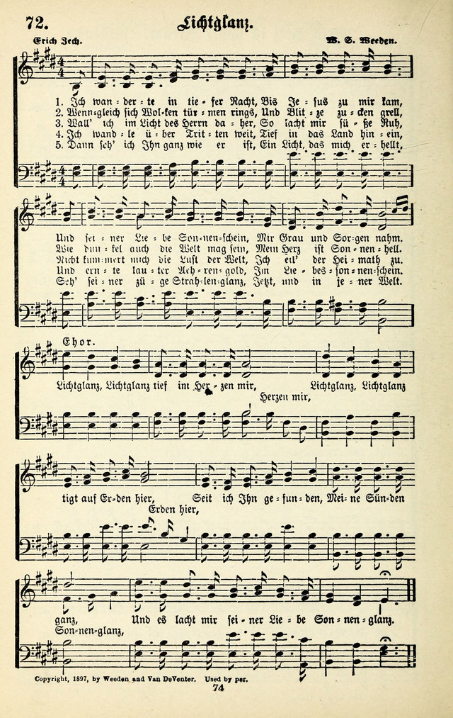 Heils-Lieder, eine Sammlung Geistlicher Lieder für Sonntagsschulen, Jugendvereine page 72