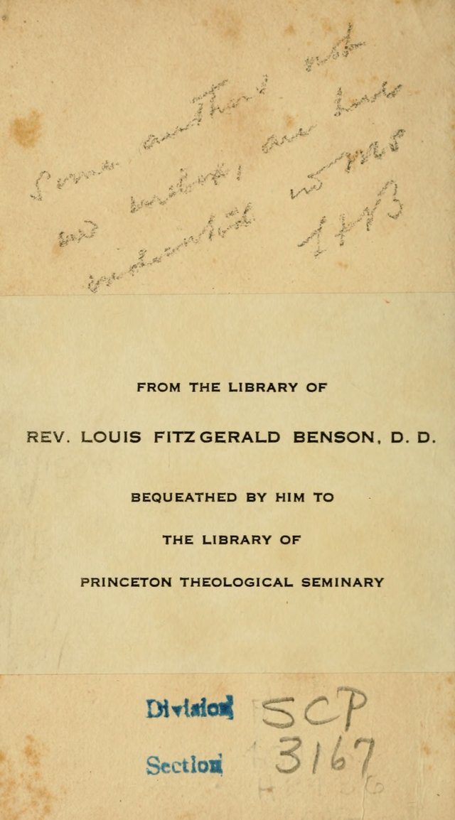 Hymns for the Lords Supper: original and selected. (2nd ed.) page ii