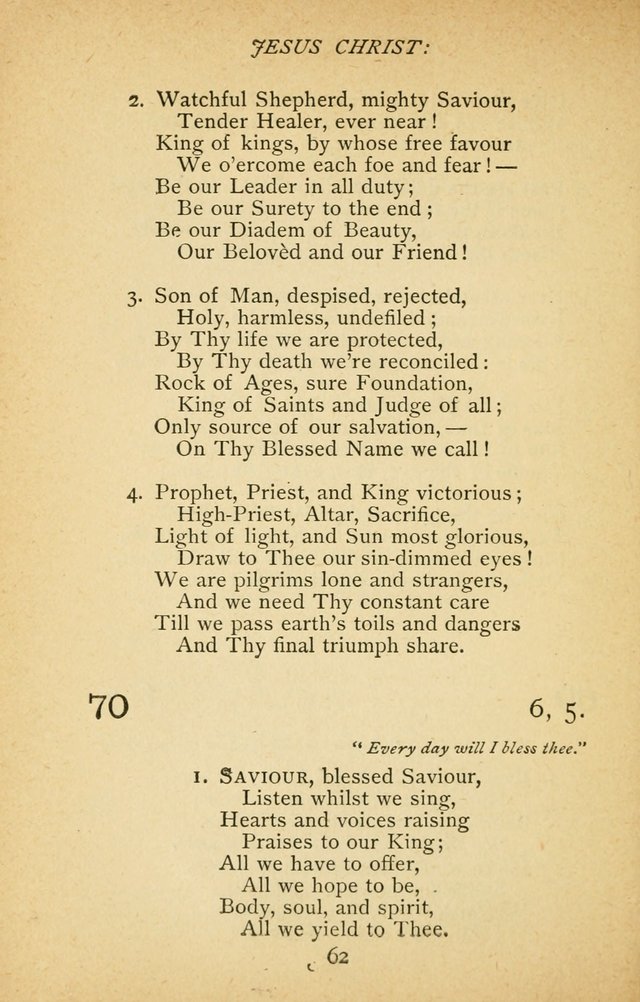 Hymnal of the Presbyterian Church in Canada page 62