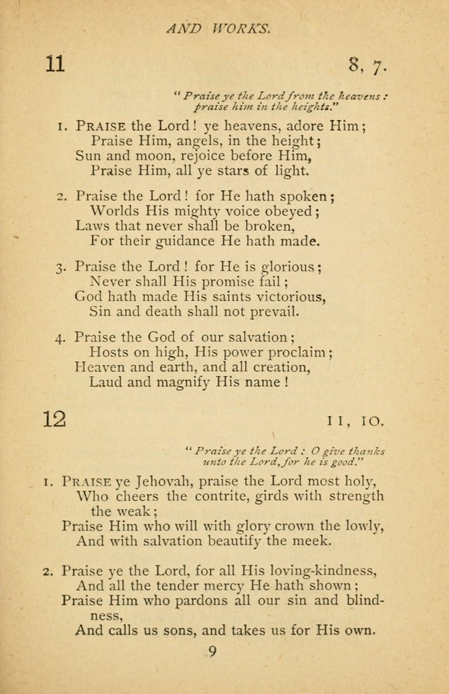 Hymnal of the Presbyterian Church in Canada page 9