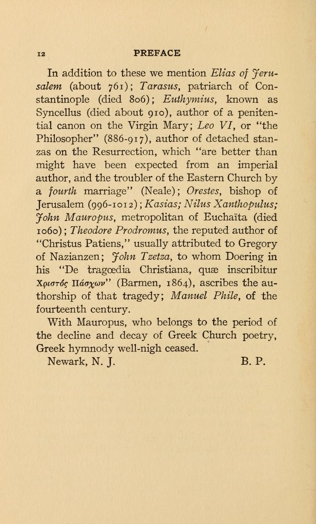 Hymns and Poetry of the Eastern Church page xvi