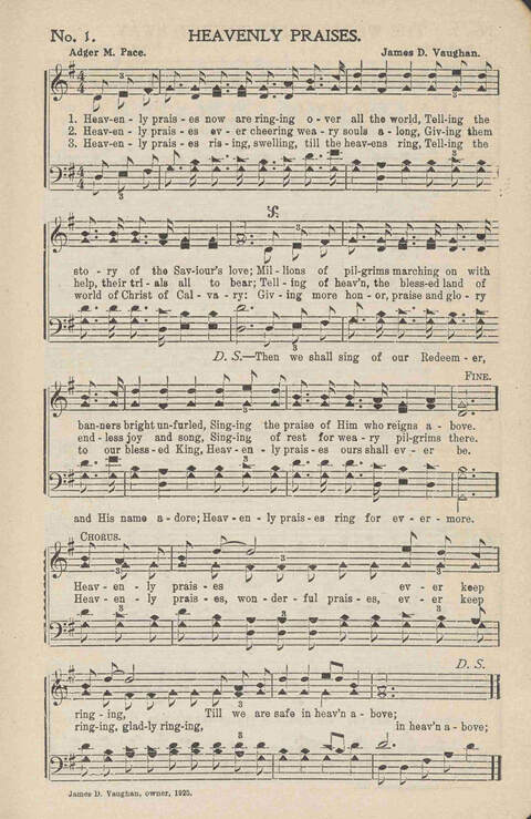 Heavenly Praises: for Sunday-schools, singing-schools, revivals, conventions and general use in Christian work and worship page 4
