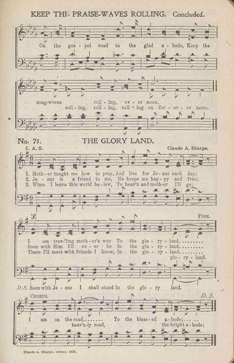 Heavenly Praises: for Sunday-schools, singing-schools, revivals, conventions and general use in Christian work and worship page 74