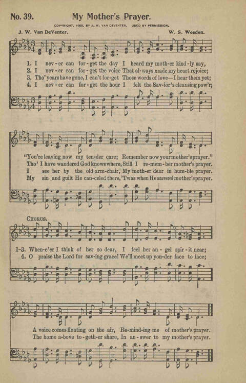 Hosannas: a Superior Collection of Gospel Songs for Evangelistic Meetings and General use page 41