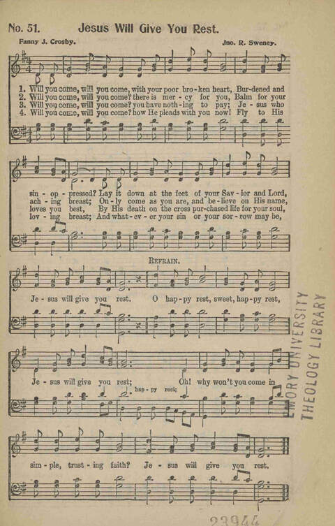 Hosannas: a Superior Collection of Gospel Songs for Evangelistic Meetings and General use page 53