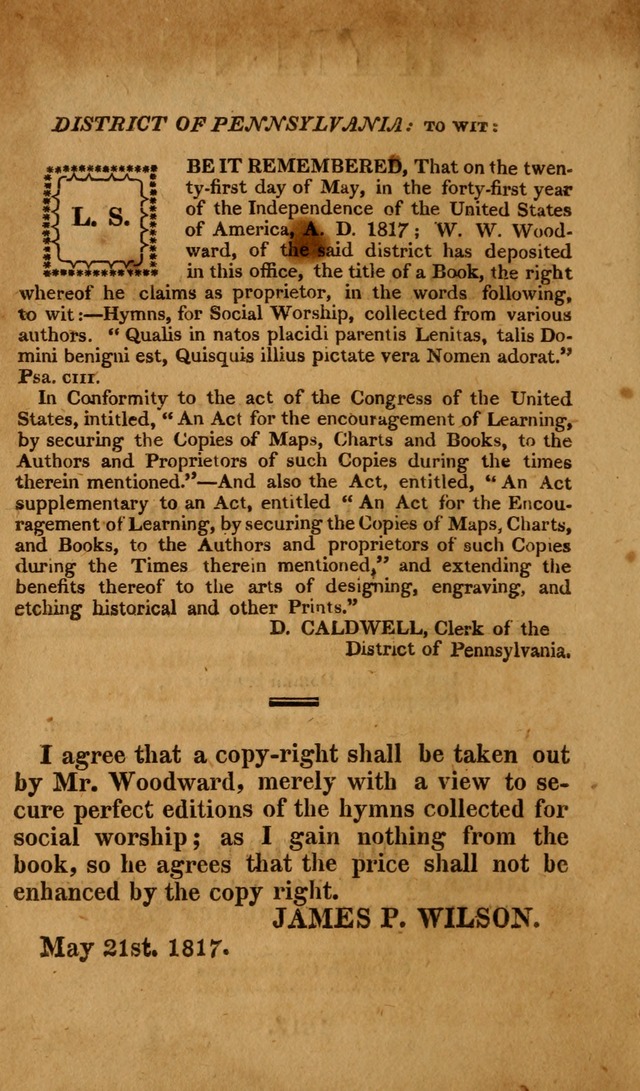 Hymns for Social Worship: collected from various authors page 2