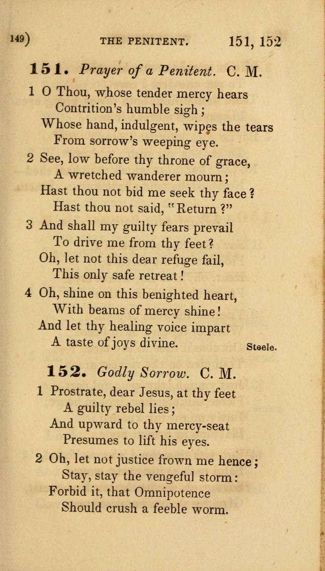 Hymns for Social Worship: selected from Watts, Doddridge, Newton, Cowper, Steele and others page 149