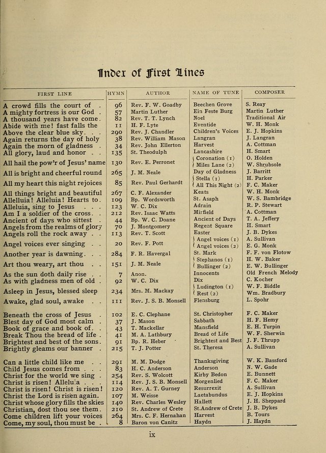 Hymns and Tunes for Schools page xiii