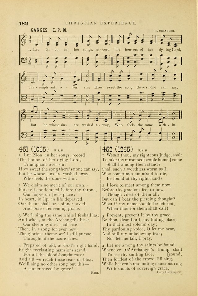 Hymn and Tune Book for Use in Old School or Primitive Baptist Churches page 182