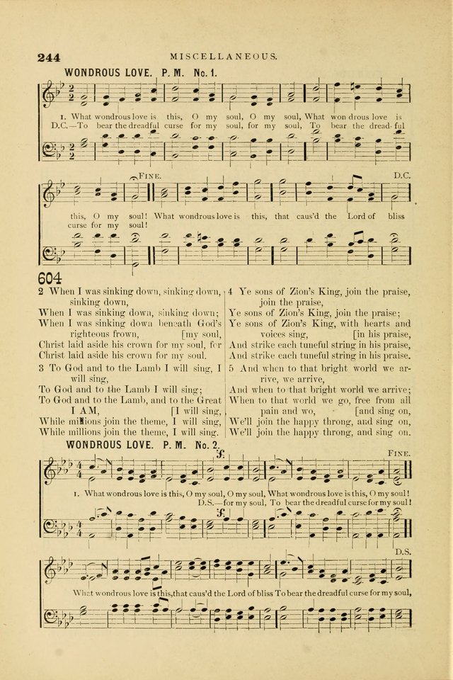 Hymn and Tune Book for Use in Old School or Primitive Baptist Churches page 244