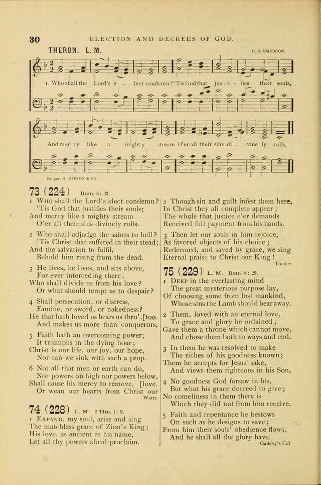 Hymn and Tune Book for Use in Old School or Primitive Baptist Churches page 30