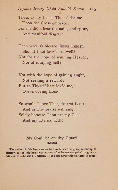 Hymns That Every Child Should Know: A selection of the best hymns of all nations for young people page 115
